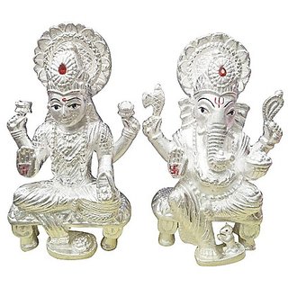                       CEYLONMINE-20 Grams Silver Plated Lakshmi Ganesh God Idol/Murti Diwali/Wedding/Gifting/Dhanteras                                              