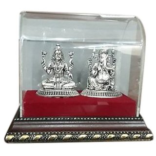 CEYLONMINE-20 gm Silver Lakshmi and Ganesh Murti White Plated CEYLONMINE-20 gm Silver Lakshmi and Ganesh Murti White Plated