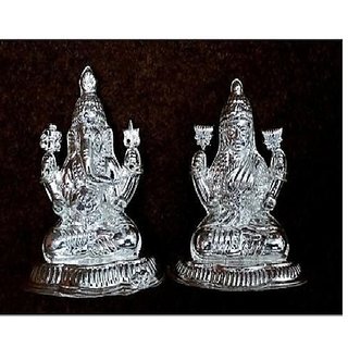 CEYLONMINE-20 gm Silver Lakshmi Ganesha Pooja Murti for Home, Silver Gift Item CEYLONMINE-20 gm Silver Lakshmi Ganesha Pooja Murti for Home, Silver Gift Item
