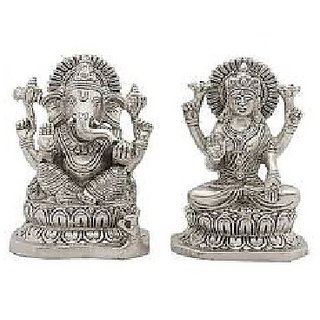                      CEYLONMINE-Silver Laxmi Ganesh Murti for Gift 20 Grams Pure Silver                                              