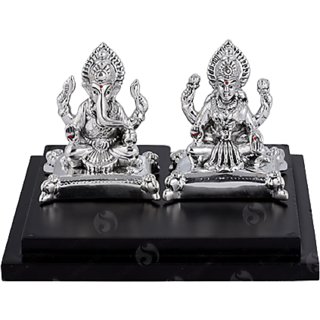                       CEYLONMINE-20 Grams Silver Plated Lakshmi Ganesh God Idol/Murti for Diwali/Wedding/Gifting/Dhanteras                                              