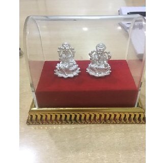                       CEYLONMINE-20 gm Lakshmi Ganesh for Diwali Puja - Laxmi Ganesha Murti Pure Silver                                              