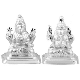                       CEYLONMINE-Silver Lakshmi Ganesh Murti for Gift 20 Grams Pure Silver                                              