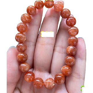                       JAIPUR GEMSTONE-Natural Sunstone Bracelet Round Shape for Unisex                                              