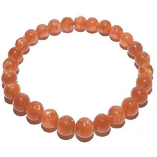                       JAIPUR GEMSTONE-Natural Sunstone Bracelet Bracelet Round Shape Beads for Unisex                                              