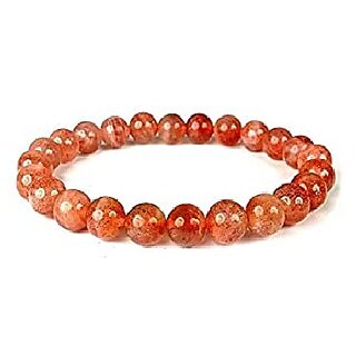                       JAIPUR GEMSTONE-Natural Sunstone Beaded Bracelet for Men and Women                                              