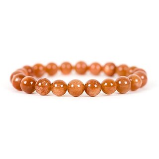                       JAIPUR GEMSTONE-Natural Sunstone Bracelet Round Shape for Men and Women                                              