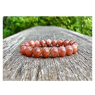                       JAIPUR GEMSTONE-Sunstone Natural Gemstone Round Beads Stretch Bracelet                                              