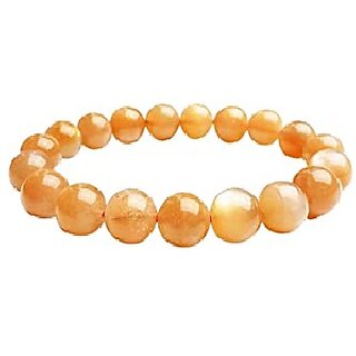                       JAIPUR GEMSTONE-Natural Sunstone Bracelet Round Shape for Unisex                                              