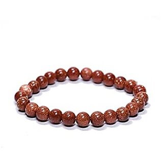                       JAIPUR GEMSTONE-Sunstone Beads Bracelet Brown Colour for Women and Men Fashion Jewellery                                              