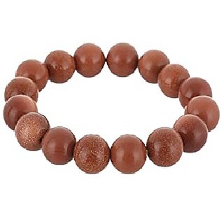                       JAIPUR GEMSTONE-Natural Sunstone Beads Stretchable for Men Women Unisex                                              
