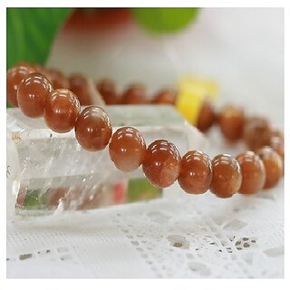                       JAIPUR GEMSTONE-Natural Sunstone Bracelet Round Shape for Men and Women                                              