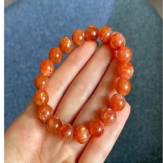                       JAIPUR GEMSTONE-Sunstone Natural Gemstone Round Beads Stretch Bracelet                                              