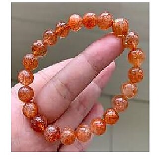                       JAIPUR GEMSTONE-Natural Sunstone Bracelet Elastic Beads Bracelet                                              