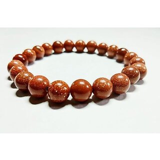                       JAIPUR GEMSTONE-Sunstone Gemstone Beaded Bracelet Yoga Meditation Jewelry for Men & Women                                              