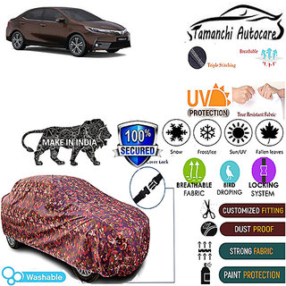 Tamanchi Autocare Cover Indoor Outdoor, All Weather Protection  coverwith Triple Stitched for Toyota Altis (Jungli)