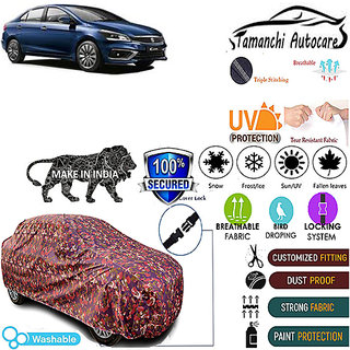 Tamanchi Autocare Cover Indoor Outdoor, All Weather Protection  coverwith Triple Stitched for Maruti Ciaz (Jungli)