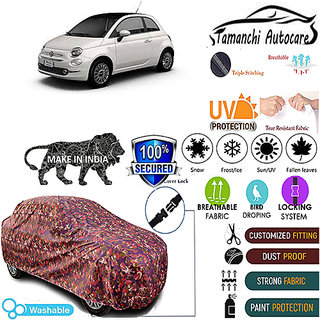 Tamanchi Autocare Cover Indoor Outdoor, All Weather Protection  coverwith Triple Stitched for Fiat Fiat (Jungli)