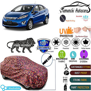 Tamanchi Autocare Cover Indoor Outdoor, All Weather Protection coverwith Triple Stitched for Ford Fiesta (Jungli) Tamanchi Autocare Cover Indoor Outdoor, All Weather Protection coverwith Triple Stitched for Ford Fiesta (Jungli)