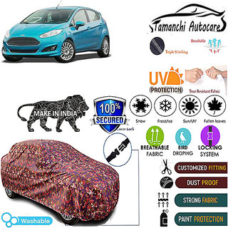 Tamanchi Autocare Cover Indoor Outdoor, All Weather Protection coverwith Triple Stitched for Ford Fiesta Sport (Jungli) Tamanchi Autocare Cover Indoor Outdoor, All Weather Protection coverwith Triple Stitched for Ford Fiesta Sport (Jungli)