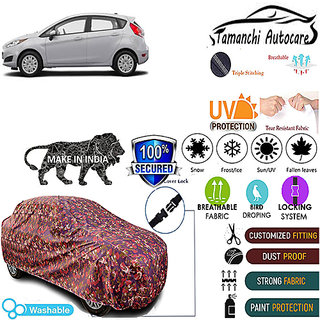 Tamanchi Autocare Cover Indoor Outdoor, All Weather Protection  coverwith Triple Stitched for Ford Fiests (Jungli)
