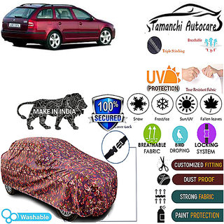 Tamanchi Autocare Cover Indoor Outdoor, All Weather Protection coverwith Triple Stitched for Skoda Go+Octavia (Jungli) Tamanchi Autocare Cover Indoor Outdoor, All Weather Protection coverwith Triple Stitched for Skoda Go+Octavia (Jungli)