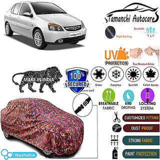 Tamanchi Autocare Cover Indoor Outdoor, All Weather Protection coverwith Triple Stitched for Tata Indigo (Jungli) Tamanchi Autocare Cover Indoor Outdoor, All Weather Protection coverwith Triple Stitched for Tata Indigo (Jungli)