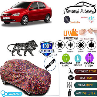 Tamanchi Autocare Cover Indoor Outdoor, All Weather Protection coverwith Triple Stitched for Tata Indigo eCS (Jungli) Tamanchi Autocare Cover Indoor Outdoor, All Weather Protection coverwith Triple Stitched for Tata Indigo eCS (Jungli)