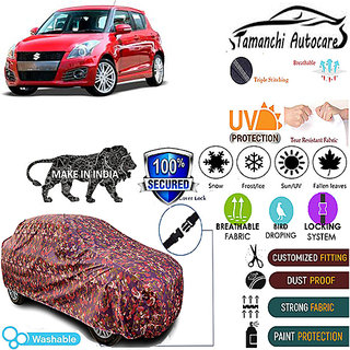 Tamanchi Autocare Cover Indoor Outdoor, All Weather Protection coverwith Triple Stitched for Maruti Swift 2014 (Jungli) Tamanchi Autocare Cover Indoor Outdoor, All Weather Protection coverwith Triple Stitched for Maruti Swift 2014 (Jungli)