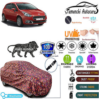                       Tamanchi Autocare Cover Indoor Outdoor, All Weather Protection  coverwith Triple Stitched for Fiat Punto Evo (Jungli)                                              