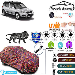                       Tamanchi Autocare Cover Indoor Outdoor, All Weather Protection  coverwith Triple Stitched for Skoda Yeti (Jungli)                                              