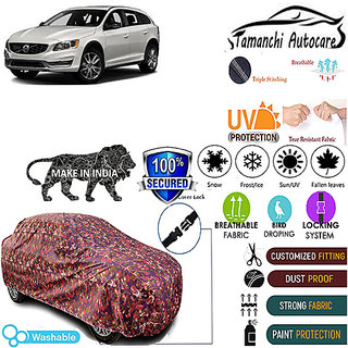 Tamanchi Autocare Cover Indoor Outdoor, All Weather Protection coverwith Triple Stitched for Volvo V60 (Jungli) Tamanchi Autocare Cover Indoor Outdoor, All Weather Protection coverwith Triple Stitched for Volvo V60 (Jungli)