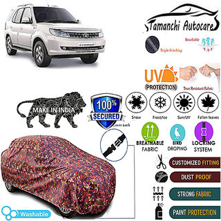 Tamanchi Autocare Cover Indoor Outdoor, All Weather Protection coverwith Triple Stitched for Tata Safari (Jungli) Tamanchi Autocare Cover Indoor Outdoor, All Weather Protection coverwith Triple Stitched for Tata Safari (Jungli)