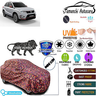                       Tamanchi Autocare Cover Indoor Outdoor, All Weather Protection  coverwith Triple Stitched for Maruti Vitara (Jungli)                                              