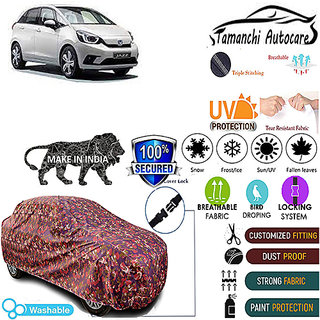 Tamanchi Autocare Cover Indoor Outdoor, All Weather Protection coverwith Triple Stitched for Honda New Jazz (Jungli) Tamanchi Autocare Cover Indoor Outdoor, All Weather Protection coverwith Triple Stitched for Honda New Jazz (Jungli)