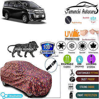 Tamanchi Autocare Cover Indoor Outdoor, All Weather Protection coverwith Triple Stitched for Toyota Vellfire (Jungli) Tamanchi Autocare Cover Indoor Outdoor, All Weather Protection coverwith Triple Stitched for Toyota Vellfire (Jungli)