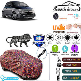 Tamanchi Autocare Cover Indoor Outdoor, All Weather Protection  coverwith Triple Stitched for Fiat Abarth (Jungli)