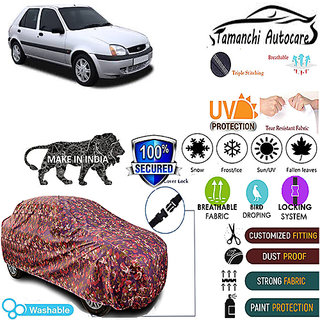                       Tamanchi Autocare Cover Indoor Outdoor, All Weather Protection  coverwith Triple Stitched for Ford Fiesta Old (Jungli)                                              