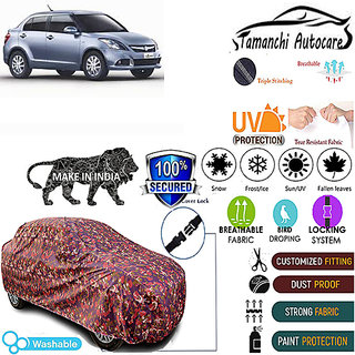                       Tamanchi Autocare Cover Indoor Outdoor, All Weather Protection  coverwith Triple Stitched for Maruti Dzire 2015 (Jungli)                                              
