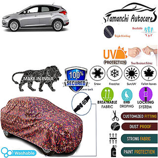                       Tamanchi Autocare Cover Indoor Outdoor, All Weather Protection  coverwith Triple Stitched for Ford Focus (Jungli)                                              