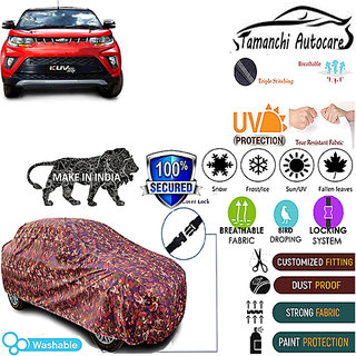                       Tamanchi Autocare Cover Indoor Outdoor, All Weather Protection  coverwith Triple Stitched for Mahindra Kuv100 (Jungli)                                              