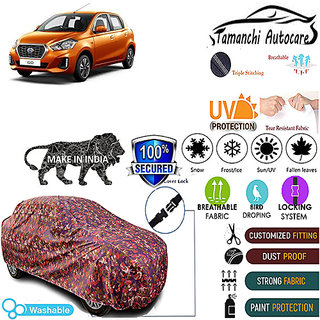 Tamanchi Autocare Cover Indoor Outdoor, All Weather Protection coverwith Triple Stitched for Datsun Go (Jungli) Tamanchi Autocare Cover Indoor Outdoor, All Weather Protection coverwith Triple Stitched for Datsun Go (Jungli)