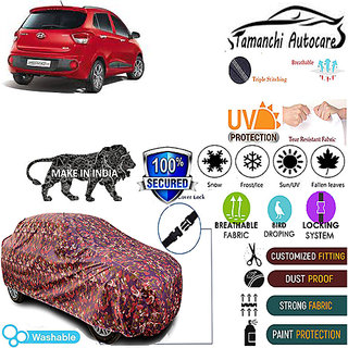                       Tamanchi Autocare Cover Indoor Outdoor, All Weather Protection  coverwith Triple Stitched for Hyundai i10 T-2 (Jungli)                                              