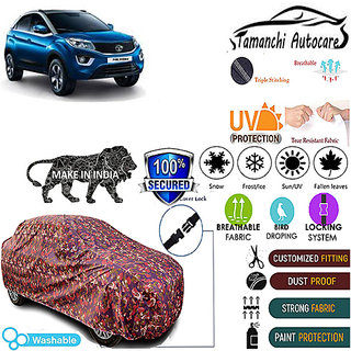                       Tamanchi Autocare Cover Indoor Outdoor, All Weather Protection  coverwith Triple Stitched for Tata Nexon (Jungli)                                              