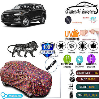 Tamanchi Autocare Cover Indoor Outdoor, All Weather Protection coverwith Triple Stitched for Hyundai SantaFe (Jungli) Tamanchi Autocare Cover Indoor Outdoor, All Weather Protection coverwith Triple Stitched for Hyundai SantaFe (Jungli)