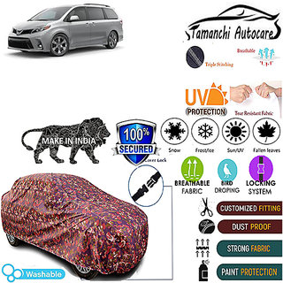                       Tamanchi Autocare Cover Indoor Outdoor, All Weather Protection  coverwith Triple Stitched for Toyota Sienna (Jungli)                                              
