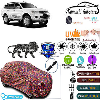 Tamanchi Autocare Cover Indoor Outdoor, All Weather Protection coverwith Triple Stitched for Mitsubishi Pajero (Jungli) Tamanchi Autocare Cover Indoor Outdoor, All Weather Protection coverwith Triple Stitched for Mitsubishi Pajero (Jungli)