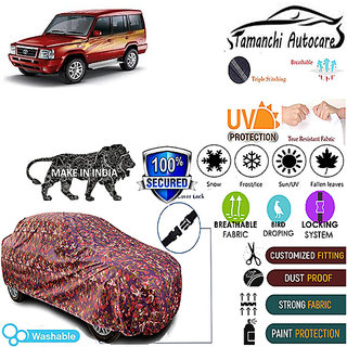                       Tamanchi Autocare Cover Indoor Outdoor, All Weather Protection  coverwith Triple Stitched for Tata Sumo (Jungli)                                              