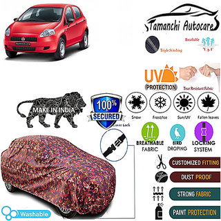 Tamanchi Autocare Cover Indoor Outdoor, All Weather Protection coverwith Triple Stitched for Fiat Punto (Jungli) Tamanchi Autocare Cover Indoor Outdoor, All Weather Protection coverwith Triple Stitched for Fiat Punto (Jungli)