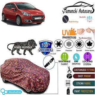 Tamanchi Autocare Cover Indoor Outdoor, All Weather Protection  coverwith Triple Stitched for Fiat Punto Evo (Jungli)